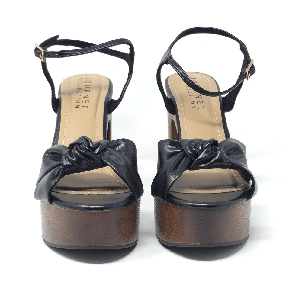 Journee Lorrica Black Knotted Platform Sandals Tru Comfort 9M - Picture 3 of 13